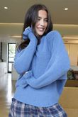 Conrad Batwing Ruffle Cuff Knit Denim
